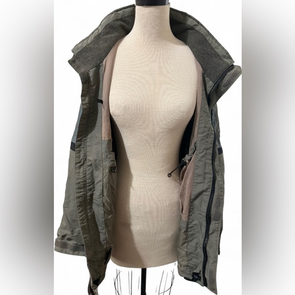 Pacific Trail Black Dot Navy Green Heavy Duty Coat Velcro and Zipper Size Medium - Picture 2 of 5